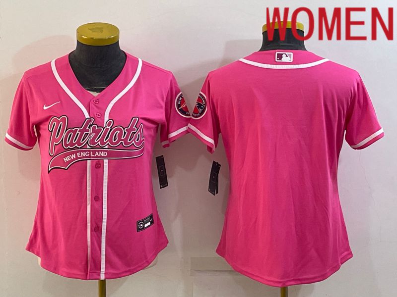 Women New England Patriots Blank Pink 2022 Nike Co branded NFL Jerseys->women nfl jersey->Women Jersey